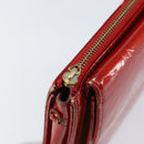 LOUIS VUITTON Monogram Vernis Motto Accessory Pouch Red M91137 LV Auth gh1058-8