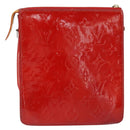 LOUIS VUITTON Monogram Vernis Motto Accessory Pouch Red M91137 LV Auth gh1058-2