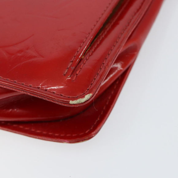 LOUIS VUITTON Monogram Vernis Motto Accessory Pouch Red M91137 LV Auth gh1058