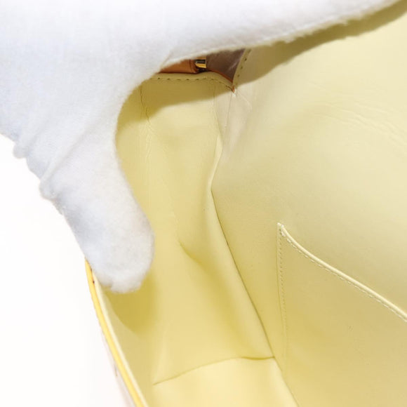 LOUIS VUITTON Monogram Vernis Thompson Street Bag Lime Yellow M91071 Auth gh1059