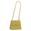 CHANEL Twist Shoulder Bag Caviar Skin Green Gold CC Auth gh1064-1