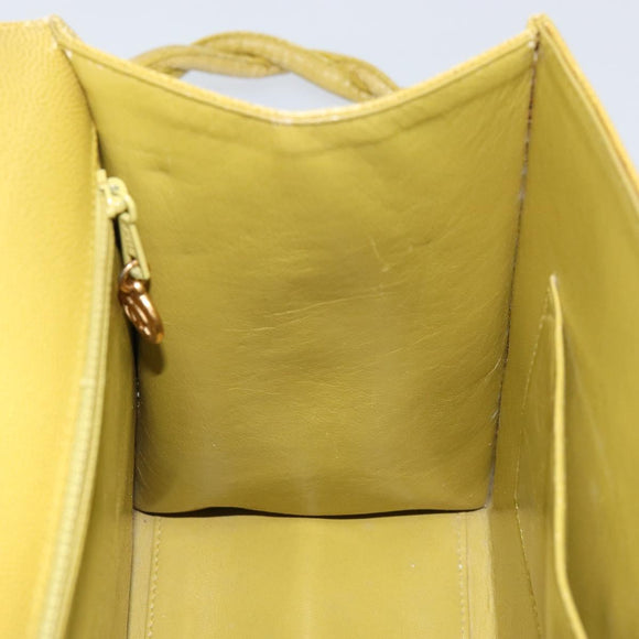 CHANEL Twist Shoulder Bag Caviar Skin Green Gold CC Auth gh1064