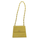 CHANEL Twist Shoulder Bag Caviar Skin Green Gold CC Auth gh1064-13