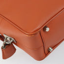 PRADA Shoulder Bag Leather Orange Silver Auth gh1065-16