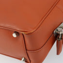PRADA Shoulder Bag Leather Orange Silver Auth gh1065-17