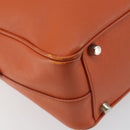 PRADA Shoulder Bag Leather Orange Silver Auth gh1065-18