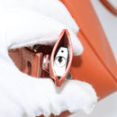 PRADA Shoulder Bag Leather Orange Silver Auth gh1065-21