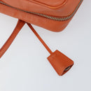 PRADA Shoulder Bag Leather Orange Silver Auth gh1065-22