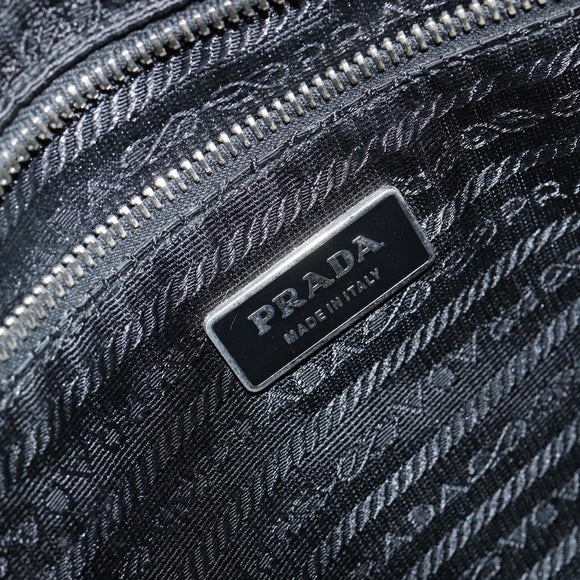 PRADA Shoulder Bag Leather Orange Silver Auth gh1065