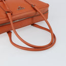 PRADA Shoulder Bag Leather Orange Silver Auth gh1065-7