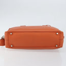 PRADA Shoulder Bag Leather Orange Silver Auth gh1065-5