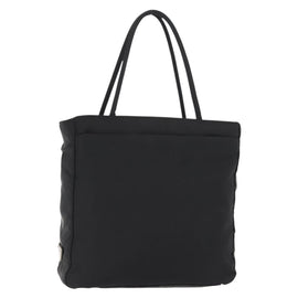 PRADA Tote Bag Nylon Black Silver Auth gh1067