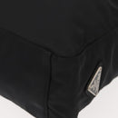 PRADA Tote Bag Nylon Black Silver Auth gh1067-14