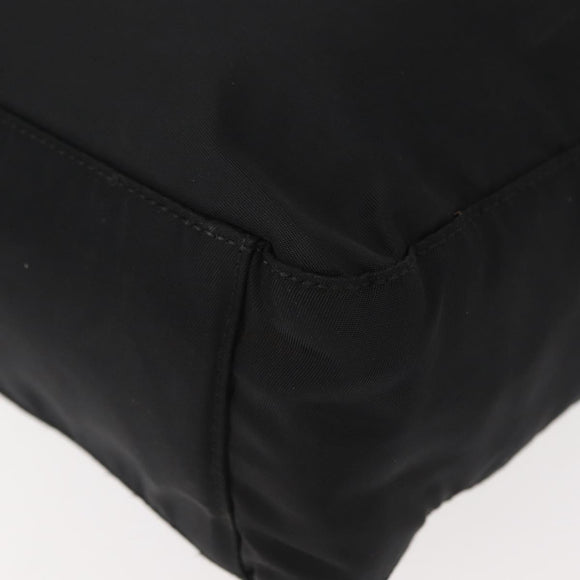 PRADA Tote Bag Nylon Black Silver Auth gh1067