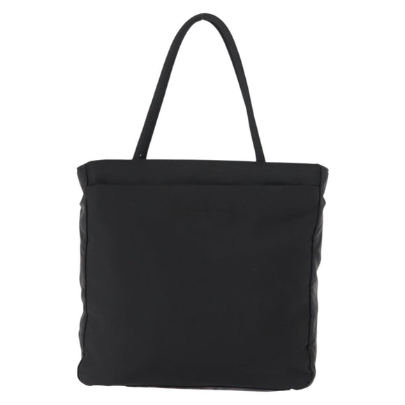 PRADA Tote Bag Nylon Black Silver Auth gh1067
