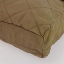 PRADA Chain Shoulder Bag Nylon Beige Gold Auth gh1068-14