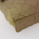 PRADA Chain Shoulder Bag Nylon Beige Gold Auth gh1068-15