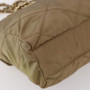 PRADA Chain Shoulder Bag Nylon Beige Gold Auth gh1068-17