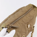 PRADA Chain Shoulder Bag Nylon Beige Gold Auth gh1068-10
