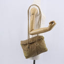 PRADA Chain Shoulder Bag Nylon Beige Gold Auth gh1068-24