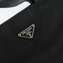PRADA Hand Bag Nylon Leather Black Silver Auth gh1069-17