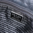 PRADA Hand Bag Nylon Leather Black Silver Auth gh1069-18