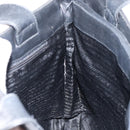 PRADA Hand Bag Nylon Leather Black Silver Auth gh1069-19