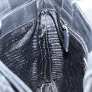 PRADA Hand Bag Nylon Leather Black Silver Auth gh1069-20