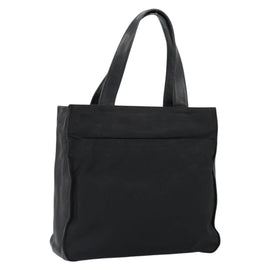 PRADA Hand Bag Nylon Leather Black Silver Auth gh1069
