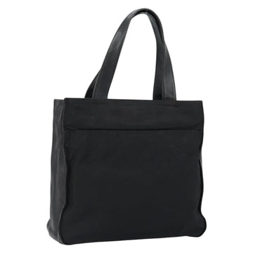 PRADA Hand Bag Nylon Leather Black Silver Auth gh1069