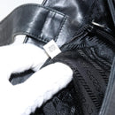 PRADA Hand Bag Nylon Leather Black Silver Auth gh1069-11
