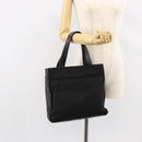 PRADA Hand Bag Nylon Leather Black Silver Auth gh1069-24