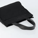 PRADA Hand Bag Nylon Leather Black Silver Auth gh1069-6