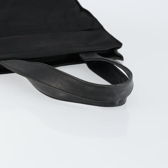 PRADA Hand Bag Nylon Leather Black Silver Auth gh1069