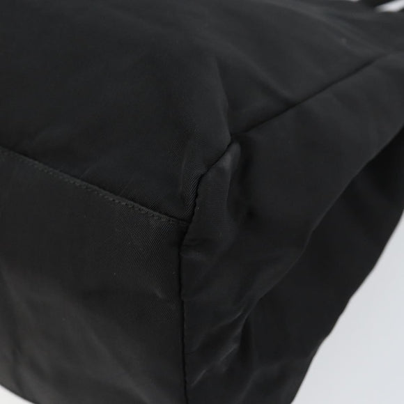 PRADA Hand Bag Nylon Black Silver Auth gh1070