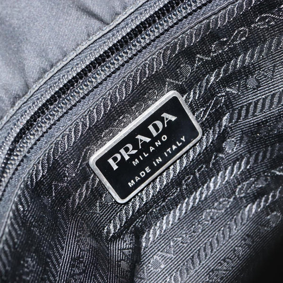 PRADA Hand Bag Nylon Black Silver Auth gh1070