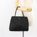 PRADA Hand Bag Nylon Black Silver Auth gh1070-22