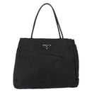 PRADA Hand Bag Nylon Black Silver Auth gh1070-13