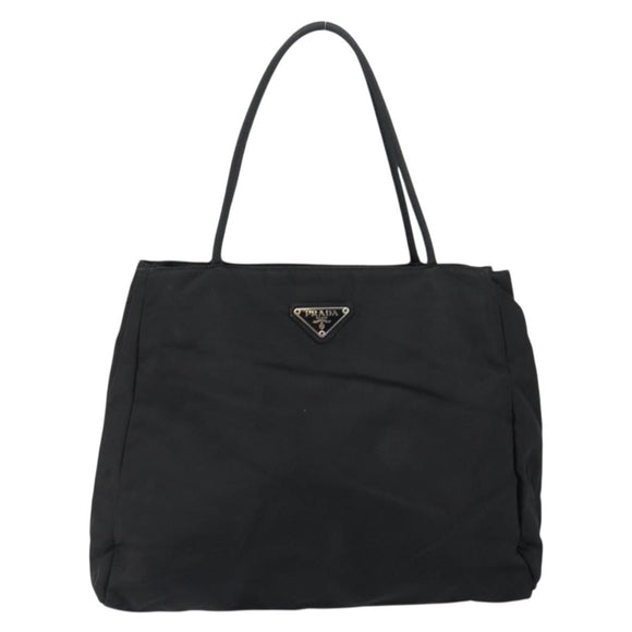 PRADA Hand Bag Nylon Black Silver Auth gh1070