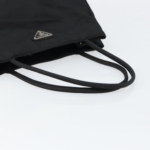 PRADA Hand Bag Nylon Black Silver Auth gh1070