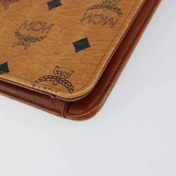 MCM Logogram Vicetos Shoulder Bag PVC Leather Brown Gold Auth gh1073