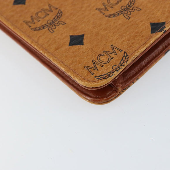 MCM Logogram Vicetos Shoulder Bag PVC Leather Brown Gold Auth gh1073