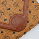 MCM Logogram Vicetos Shoulder Bag PVC Leather Brown Gold Auth gh1073-17