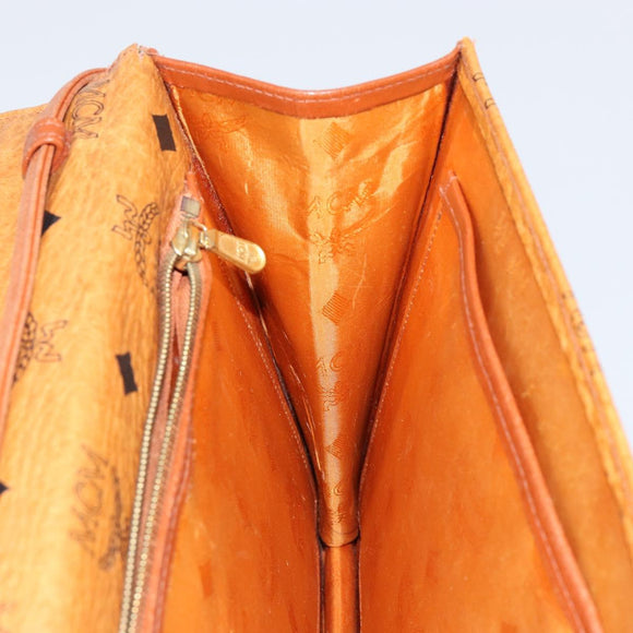 MCM Logogram Vicetos Shoulder Bag PVC Leather Brown Gold Auth gh1073