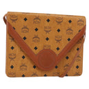 MCM Logogram Vicetos Shoulder Bag PVC Leather Brown Gold Auth gh1073-1