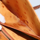 MCM Logogram Vicetos Shoulder Bag PVC Leather Brown Gold Auth gh1073-20