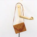 MCM Logogram Vicetos Shoulder Bag PVC Leather Brown Gold Auth gh1073-21