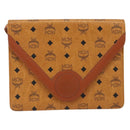 MCM Logogram Vicetos Shoulder Bag PVC Leather Brown Gold Auth gh1073-13