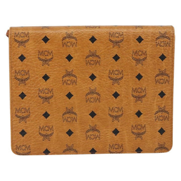 MCM Logogram Vicetos Shoulder Bag PVC Leather Brown Gold Auth gh1073 - 0