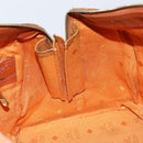 MCM Logogram Vicetos Boston Bag PVC Leather Brown Gold Auth gh1074-18